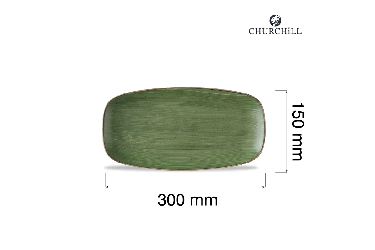 Talerz prostokątny Stonecast Sorrel Green, 300x150mm Churchill SSRSXO111