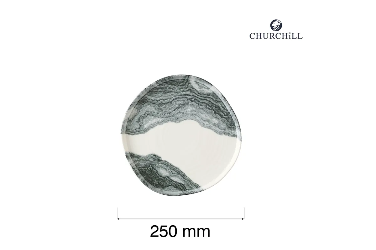 Talerz organiczny z rantem Tide Black, 250mm Churchill TDBKOW261