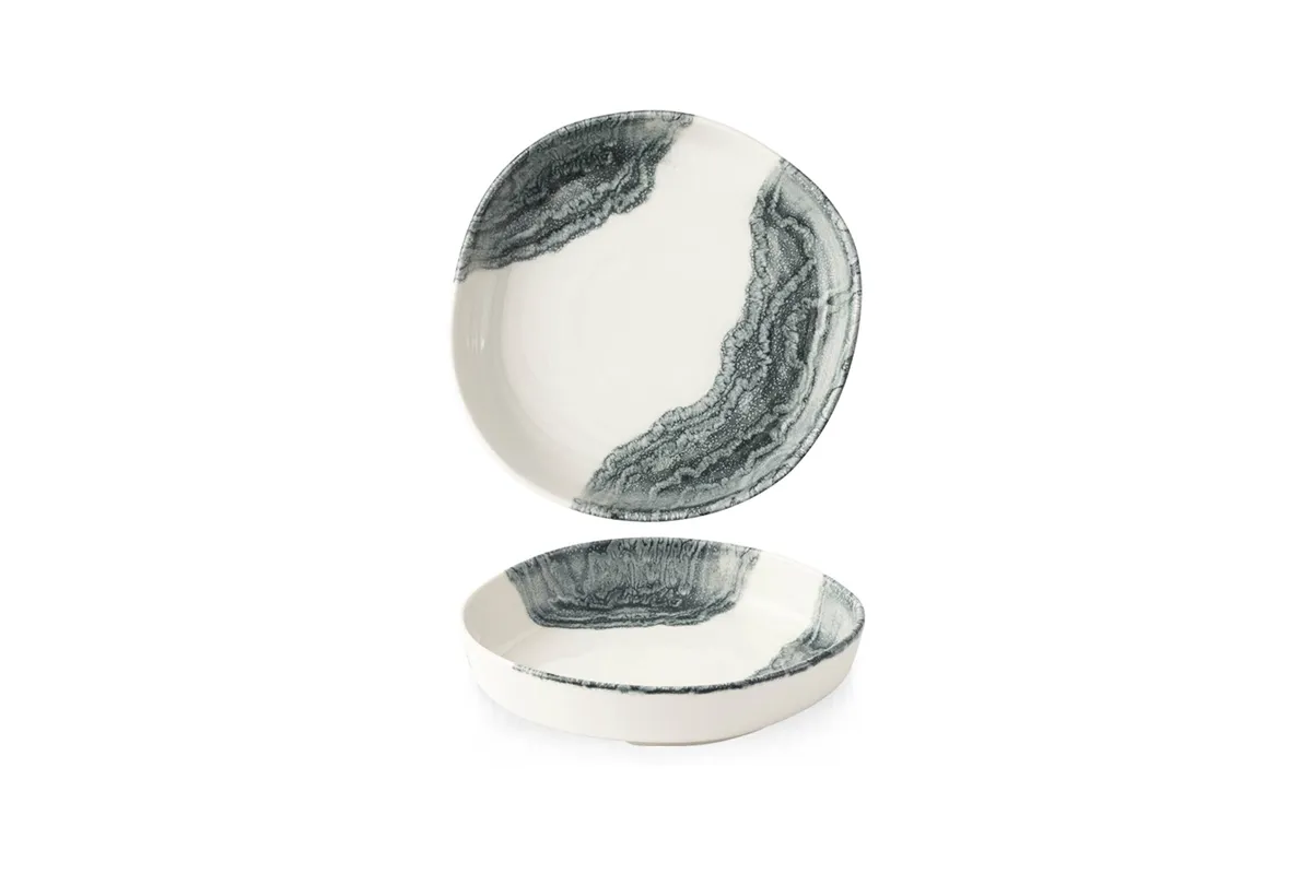 Talerz organiczny z wysokim rantem Tide Black, 200mm Churchill TDBKWOB11