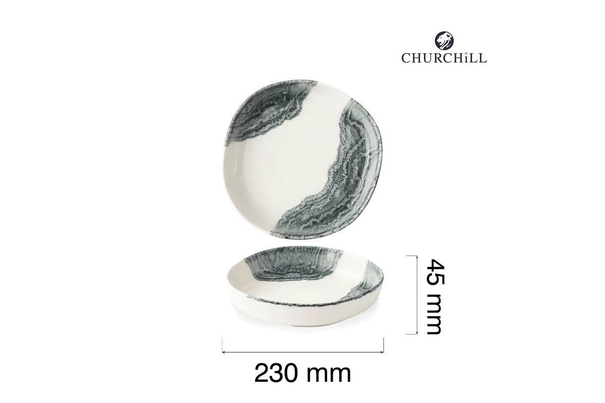 Talerz organiczny z wysokim rantem Tide Black, 230mm Churchill TDBKWOB21