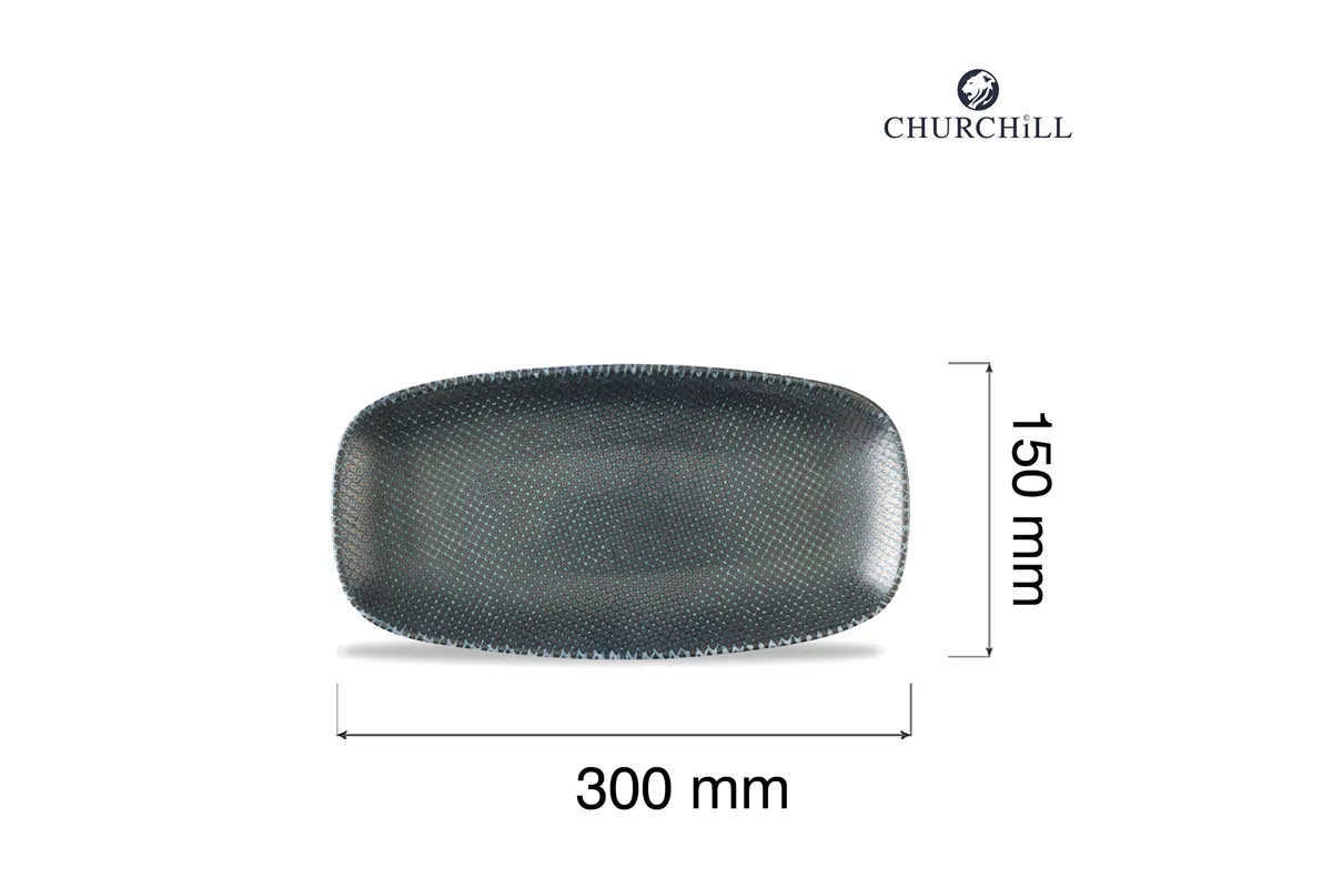 Talerz prostokątny Astro Metallic Blue, 300x150mm Churchill ATBLXO111