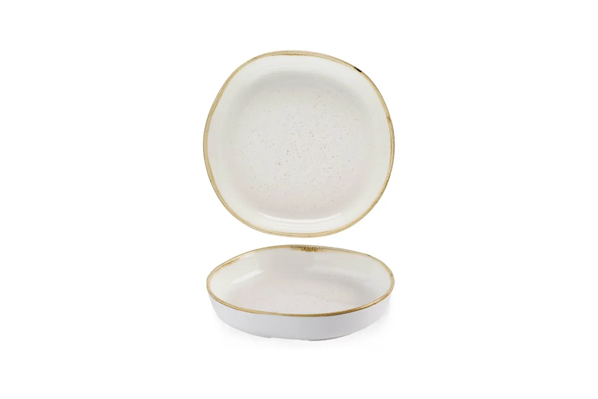 Talerz organiczny z wysokim rantem Stonecast Barley White, 200mm Churchill SWHSWOB11