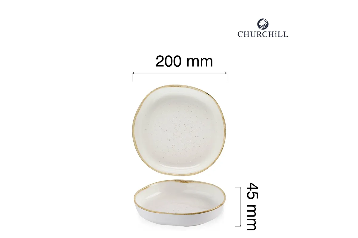 Talerz organiczny z wysokim rantem Stonecast Barley White, 200mm Churchill SWHSWOB11