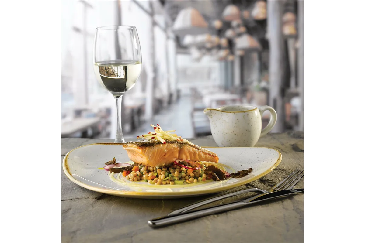 Talerz organiczny z wysokim rantem Stonecast Barley White, 230mm Churchill SWHSWOB21