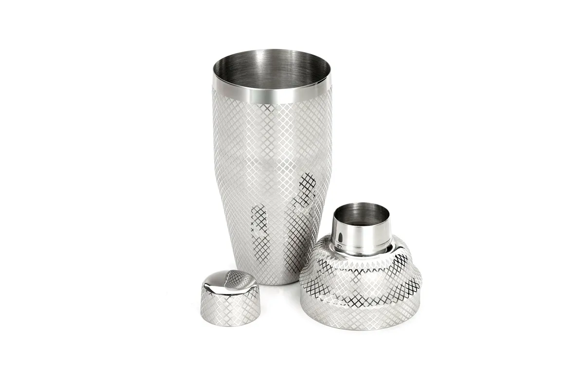 Shaker barmański 3-częściowy w stylu japońskim Diamond Lettice, stal nierdzewna, BarFly, 700ml BarFly M37205