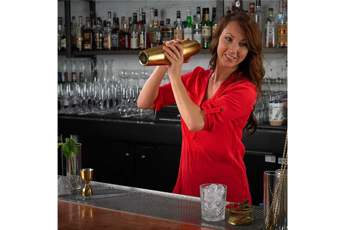 Shaker barmański 3-częściowy w stylu japońskim Diamond Lettice, antyczna miedź, BarFly, 700ml BarFly M37205ACP