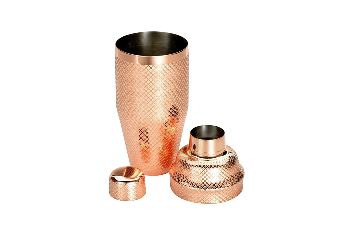 Shaker barmański 3-częściowy w stylu japońskim Diamond Lettice, miedź, BarFly 700ml BarFly M37205CP