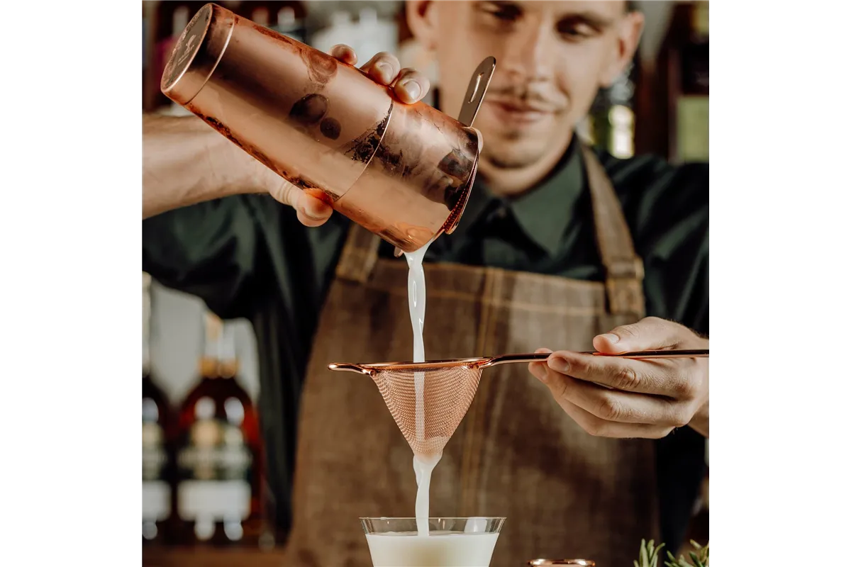 Shaker barmański 3-częściowy w stylu japońskim Diamond Lettice, miedź, BarFly 700ml BarFly M37205CP