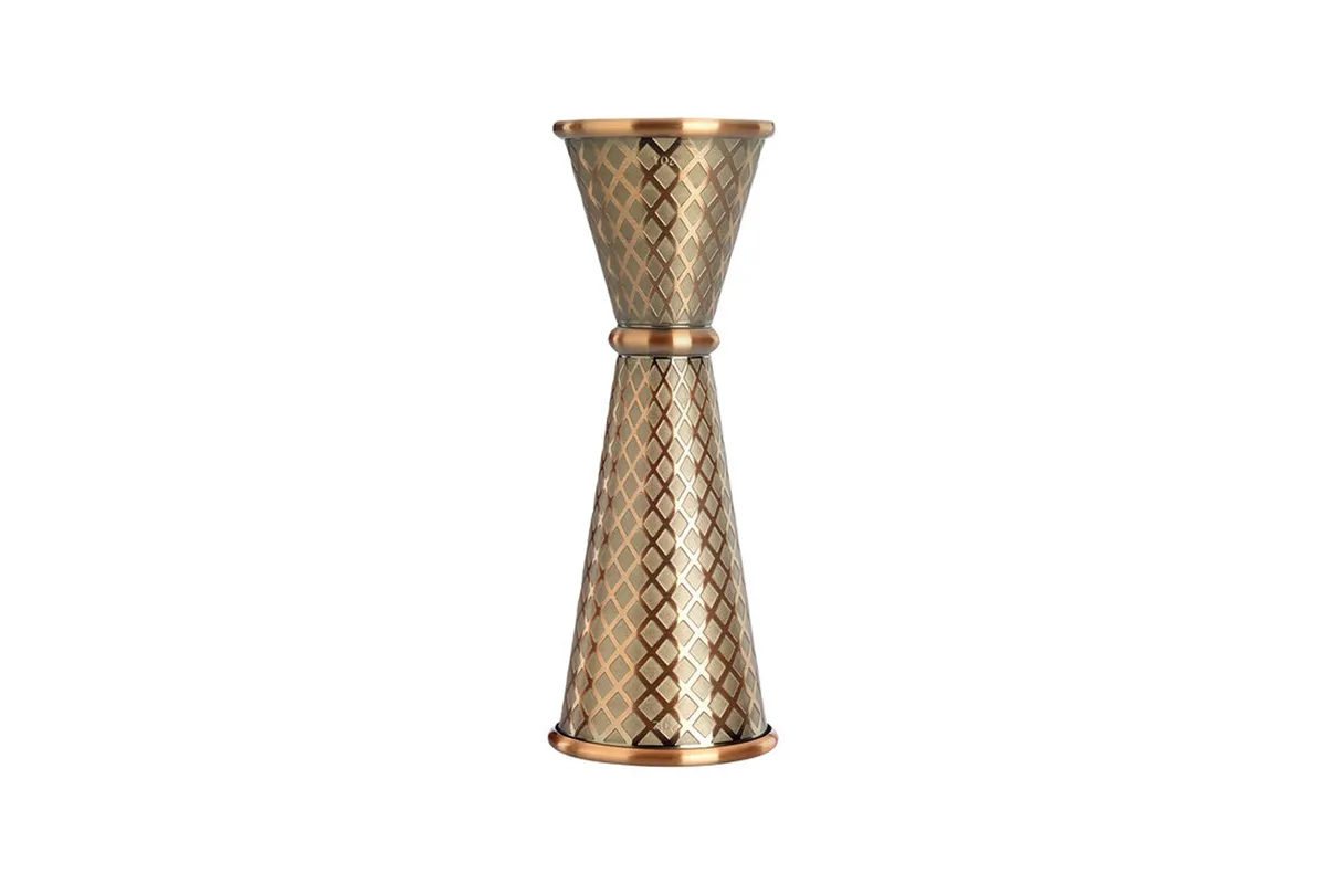 Miarka barmańska w stylu japońskim Diamond Lettice, antyczna miedź, BarFly, 30/60ml BarFly M37202ACP