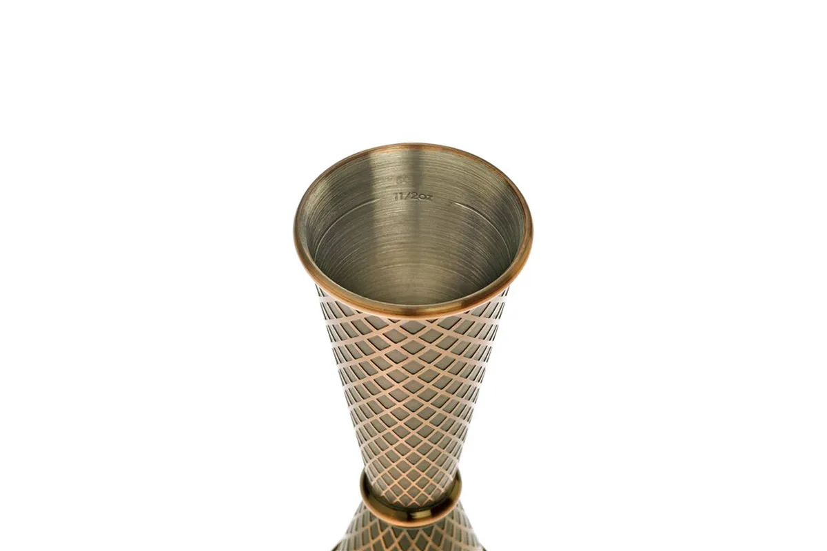 Miarka barmańska w stylu japońskim Diamond Lettice, antyczna miedź, BarFly, 30/60ml BarFly M37202ACP