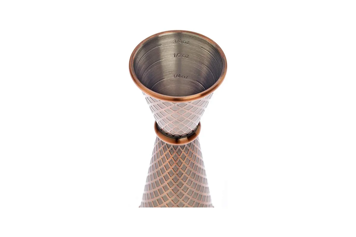 Miarka barmańska w stylu japońskim Diamond Lettice, antyczna miedź, BarFly, 30/60ml BarFly M37202ACP