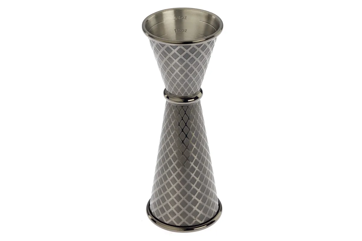 Miarka barmańska w stylu japońskim Diamond Lettice, czarna, BarFly, 30/60ml BarFly M37202BK