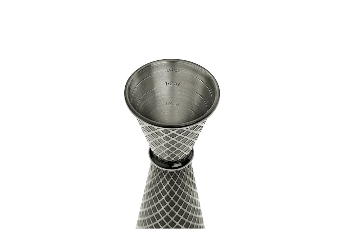 Miarka barmańska w stylu japońskim Diamond Lettice, czarna, BarFly, 30/60ml BarFly M37202BK