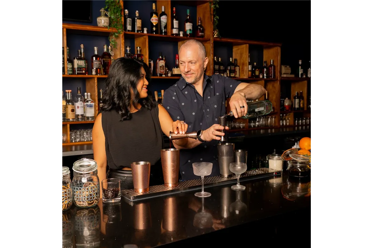 Miarka barmańska w stylu japońskim Diamond Lettice, czarna, BarFly, 30/60ml BarFly M37202BK