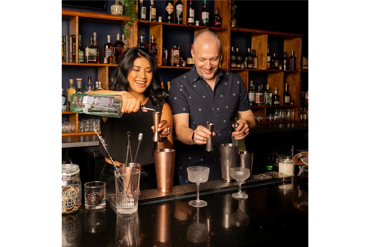 Miarka barmańska w stylu japońskim Diamond Lettice, czarna, BarFly, 30/60ml BarFly M37202BK