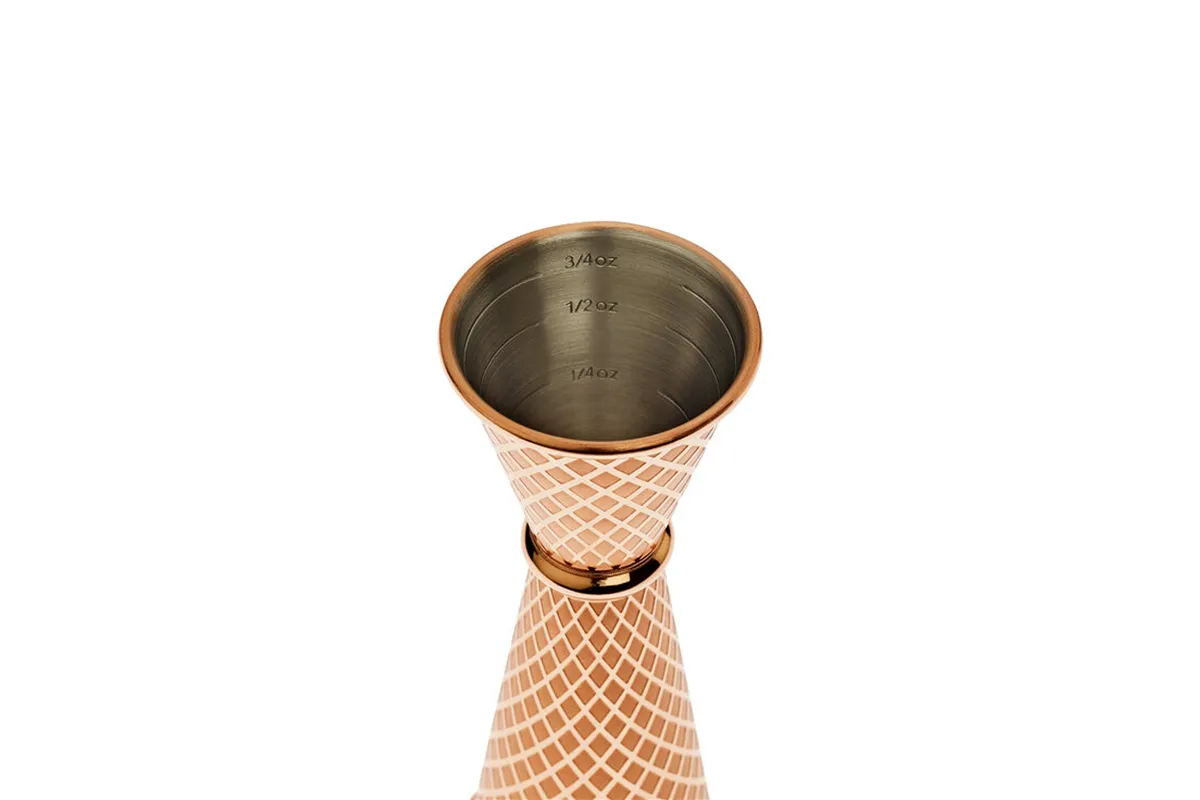 Miarka barmańska w stylu japońskim Diamond Lettice, miedź, BarFly, 30/60ml BarFly M37202CP