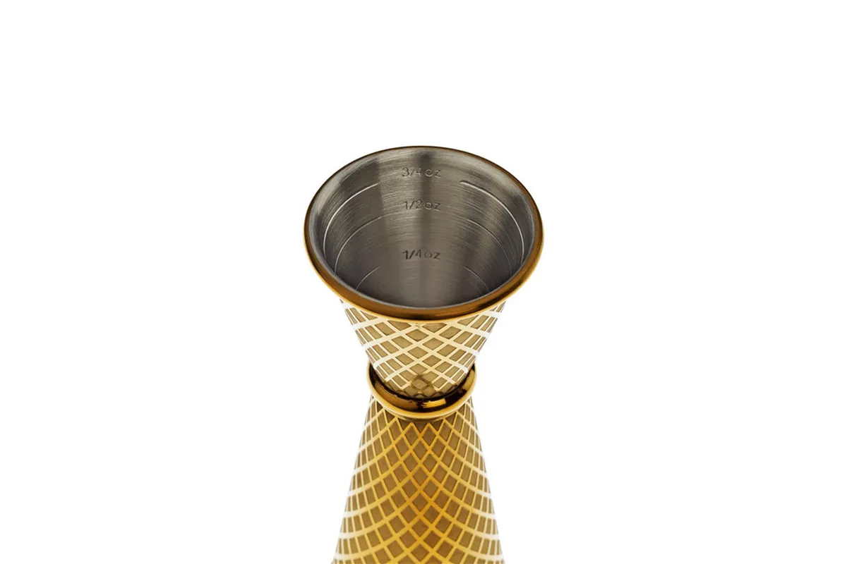 Miarka barmańska w stylu japońskim Diamond Lettice, złota, BarFly, 30/60ml BarFly M37202GD