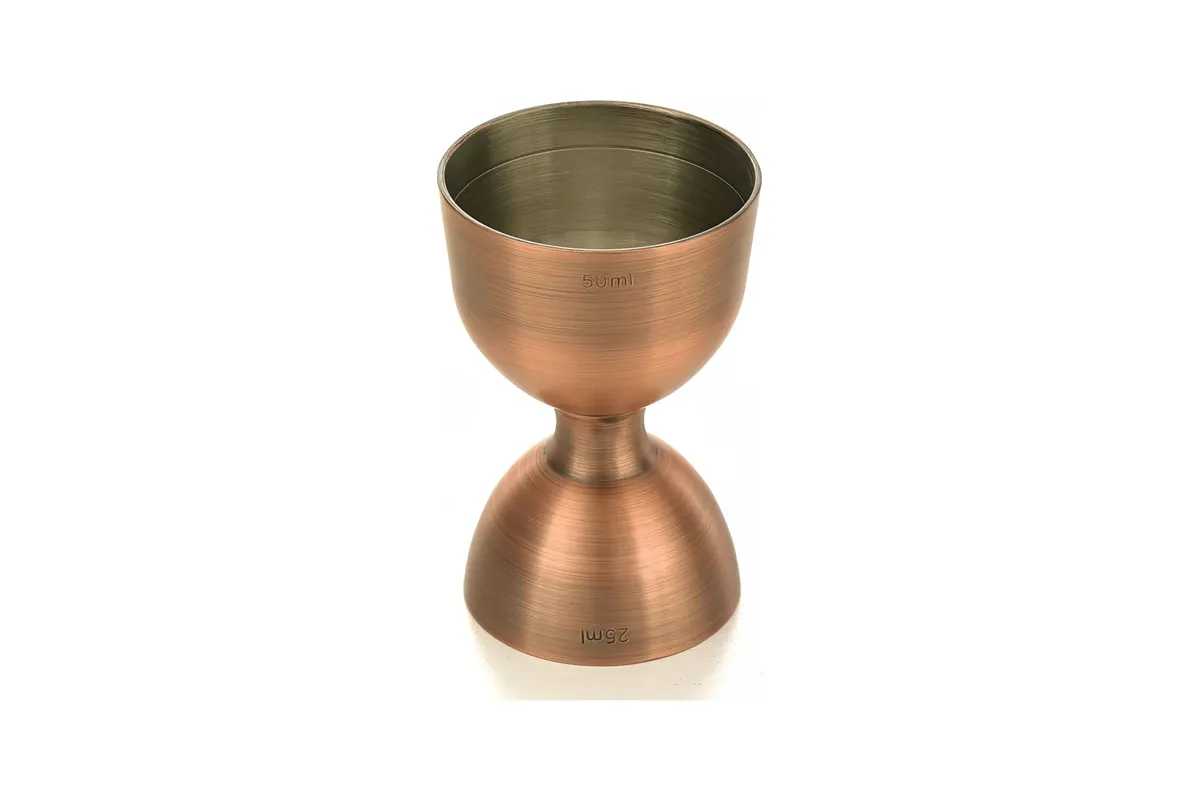 Miarka barmańska Bell z prostą krawędzią, antyczna miedź, BarFly, 25/50ml BarFly M37098ACP