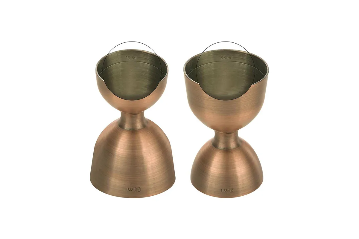 Miarka barmańska Bell z prostą krawędzią, antyczna miedź, BarFly, 25/50ml BarFly M37098ACP