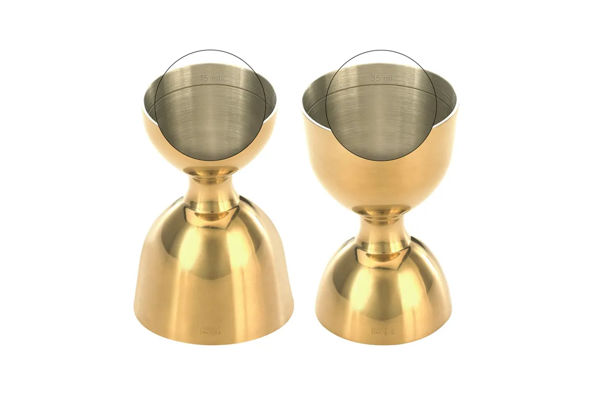 Miarka barmańska Bell z prostą krawędzią, złota, BarFly, 25/50ml BarFly M37098GD