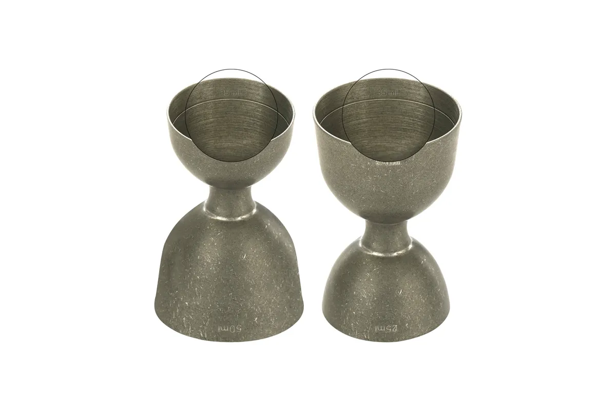 Miarka barmańska Bell z prostą krawędzią, vintage, BarFly, 25/50ml BarFly M37098VN