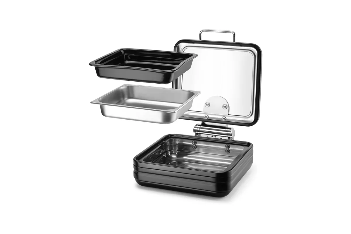 Podgrzewacz indukcyjny ze szklaną pokrywą De Luxe Black, GN 2/3 Fine Dine 473580