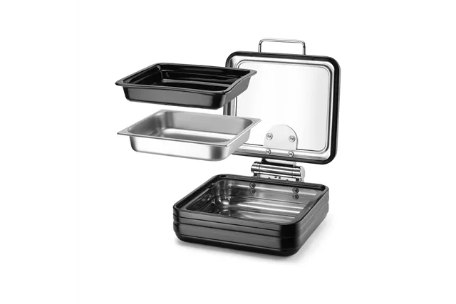 Podgrzewacz indukcyjny ze szklaną pokrywą De Luxe Black, GN 2/3 Fine Dine 473580 Podgrzewacz indukcyjny ze szklaną pokrywą De Luxe Black, GN 2/3 Fine Dine 473580