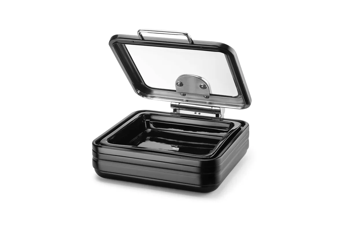 Podgrzewacz indukcyjny ze szklaną pokrywą De Luxe Black, GN 2/3 Fine Dine 473580