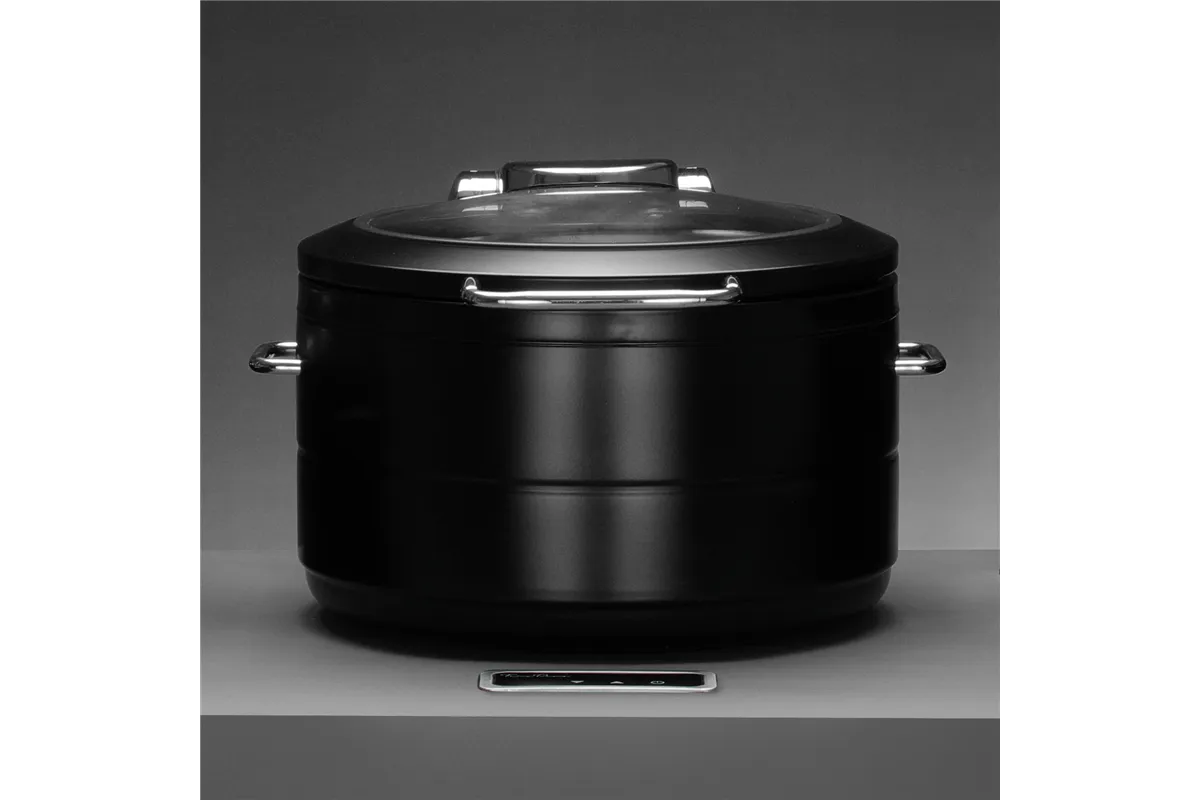 Podgrzewacz indukcyjny okrągły ze szklaną pokrywą De Luxe Black, 11l Fine Dine 473597