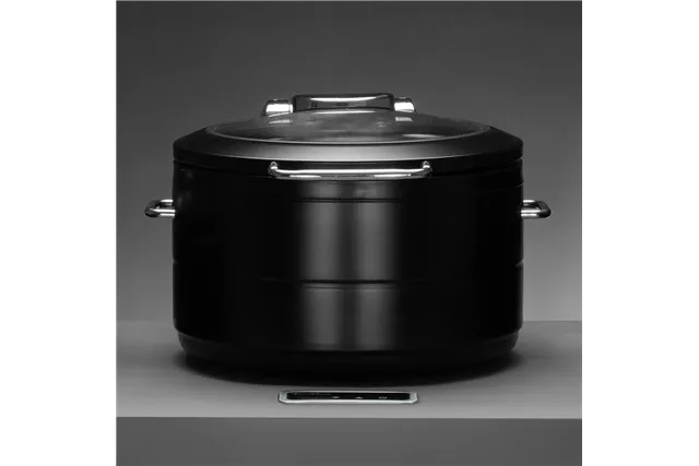 Podgrzewacz indukcyjny okrągły ze szklaną pokrywą De Luxe Black, 11l Fine Dine 473597 Podgrzewacz indukcyjny okrągły ze szklaną pokrywą De Luxe Black, 11l Fine Dine 473597
