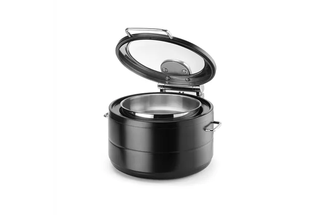 Podgrzewacz indukcyjny okrągły ze szklaną pokrywą De Luxe Black, 11l Fine Dine 473597 Podgrzewacz indukcyjny okrągły ze szklaną pokrywą De Luxe Black, 11l Fine Dine 473597