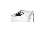 Narożny stół Oxygen Hybrid z ukrytą komorą zlewową i myjką do płukania dzbanków, 650x650x(h)900mm Barmatic 817483