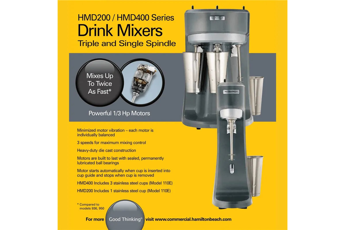 Mikser pojedynczy, koktajler do frappe koktaji i shake mlecznych HMD200R-CE ,Hamilton Beach Commercial Hamilton Beach Commercial