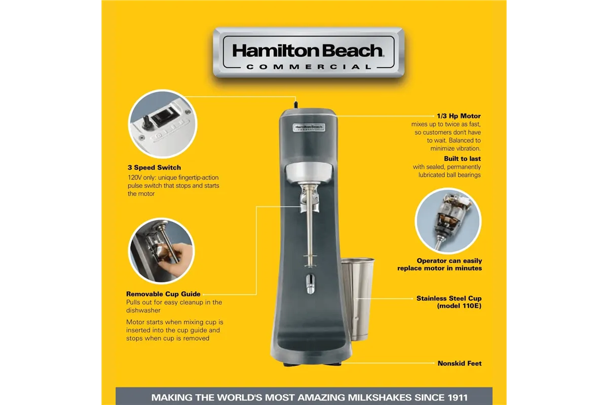 Mikser pojedynczy, koktajler do frappe koktaji i shake mlecznych HMD200R-CE ,Hamilton Beach Commercial Hamilton Beach Commercial