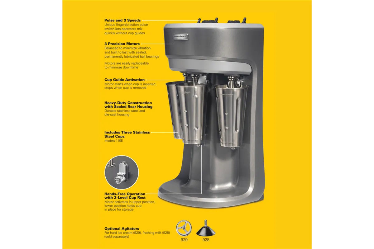Mikser potrójny, koktajler do frappe koktaji i shake mlecznych HMD400P-CE ,Hamilton Beach Commercial Hamilton Beach Commercial H