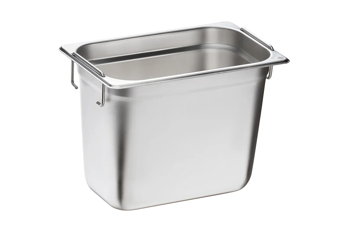 Pojemnik stalowy z uchwytami Basic, GN 1/4, H 150 mm Stalgast 134156