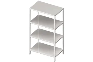 Regał stalowy, magazynowy, skręcany, półki pełne, 1000x400x1800 mm Stalgast 610104