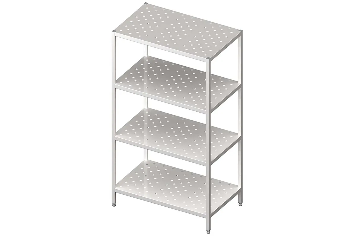 Regał stalowy, magazynowy, skręcany, półki perforowane, 1000x500x1800 mm Stalgast 610305