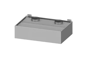 Okap przyścienny skrzyniowy skręcany z łapaczami, bez oświetlenia (2x króciec d250mm) 1510x1000x400 Stalgast 611015