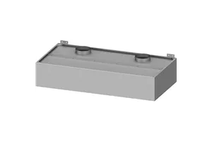 Okap przyścienny skrzyniowy skręcany z łapaczami, bez oświetlenia (2x króciec d250mm) 2010x1000x400 Stalgast 611020