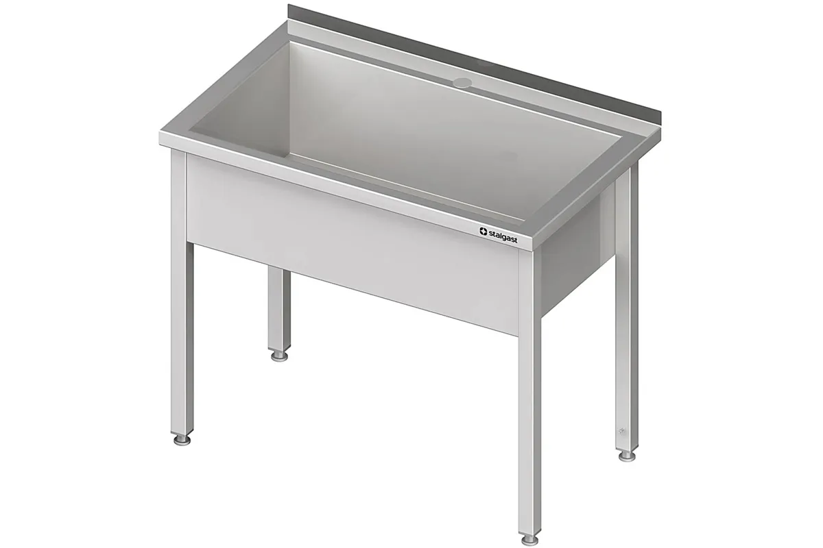 Stół z basenem 1-komorowym spawany 600x600x850 mm h300 mm Stalgast 611466