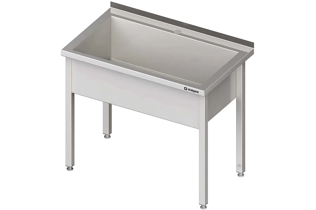 Stół z basenem 1-komorowym spawany 800x700x850 mm h300 mm Stalgast 611487