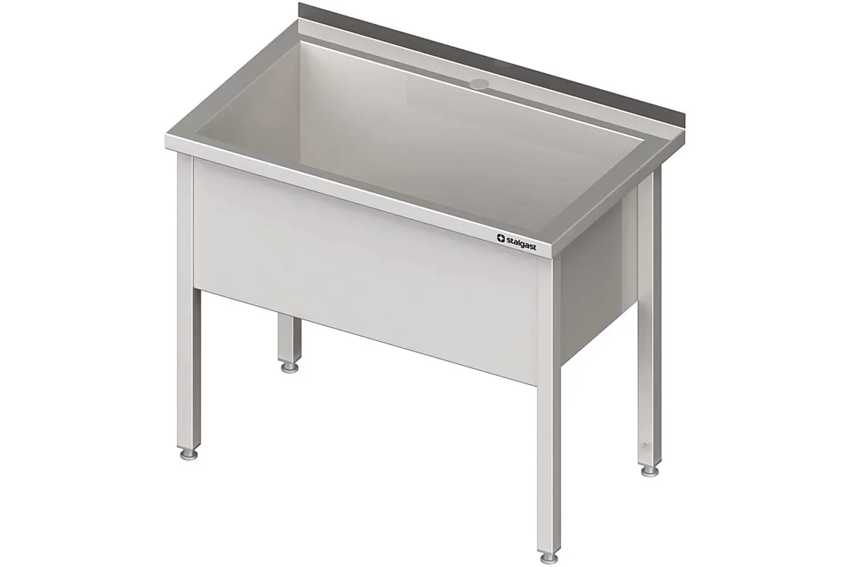 Stół z basenem 1-komorowym spawany 800x600x850 mm h400 mm Stalgast 611686