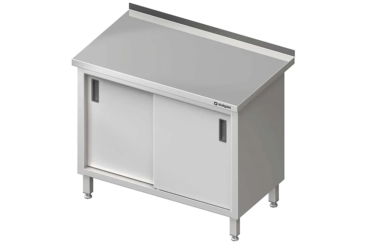 Stół stalowy przyścienny z drzwiami suwanymi 1200x600x850 mm Stalgast 616126