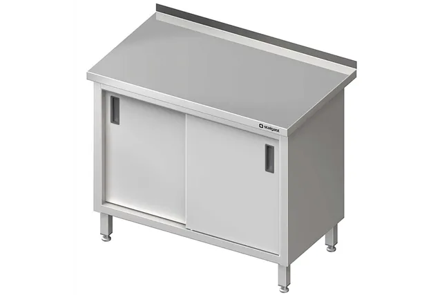 Stół stalowy przyścienny z drzwiami suwanymi 1200x600x850 mm Stalgast 616126