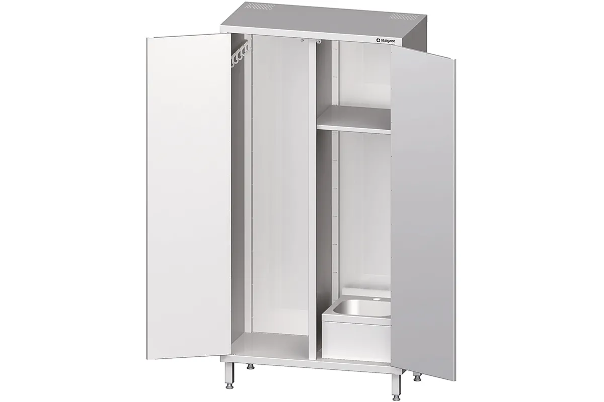 Szafa stalowa porządkowa ze zlewem 1000x500x2000 mm Stalgast 617010