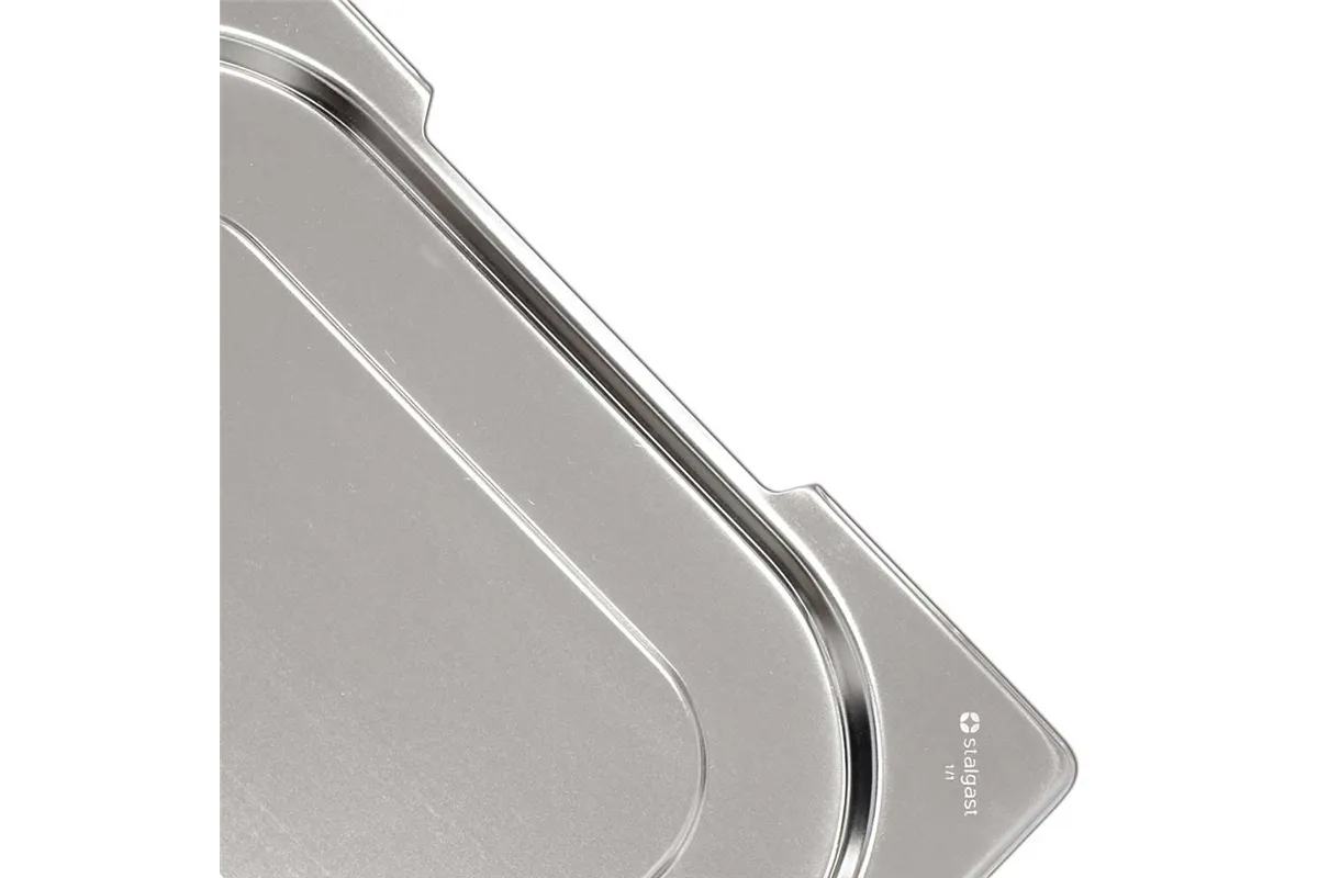 Pokrywka stalowa z wycięciem na uchwyty do pojemników, Basic, GN 1/6 Stalgast 136006