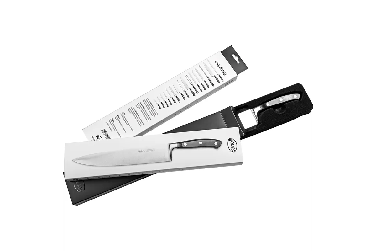 Nóż szefa kuchni, kuty, Sanelli Ergoforge, L 250 mm Sanelli 280425