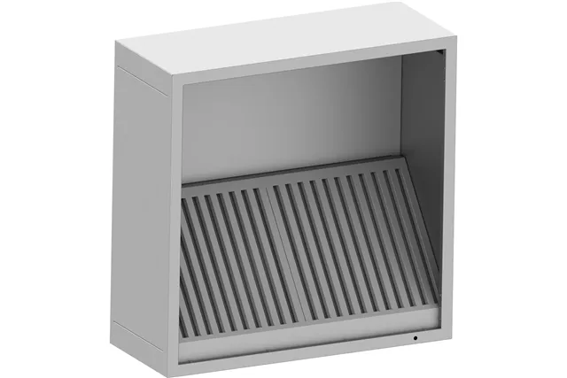 Okap przyścienny skrzyniowy skręcany z łapaczami, bez oświetlenia (króciec d250mm) 1010x1000x400 Stalgast 611010