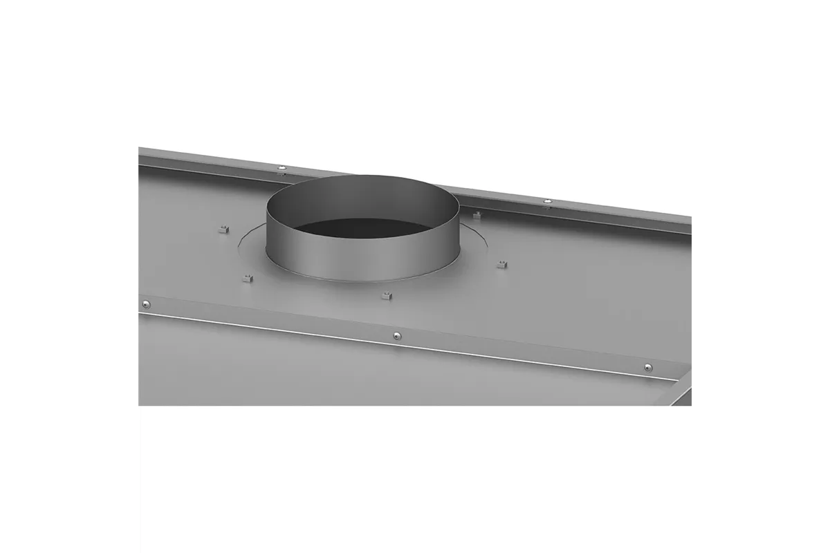 Okap przyścienny skrzyniowy skręcany z łapaczami, bez oświetlenia (króciec d250mm) 1210x1000x400 Stalgast 611012